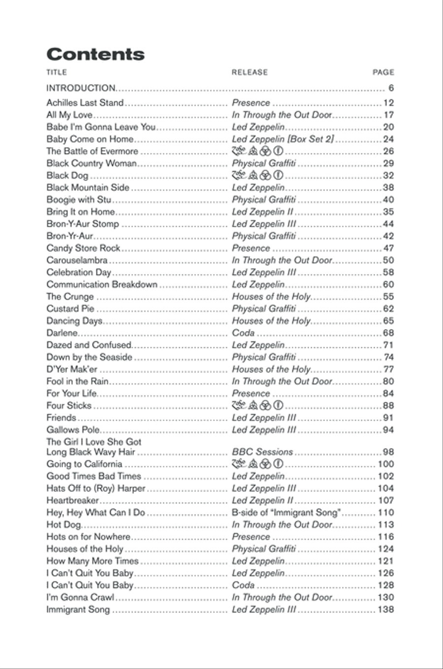 Led Zeppelin -- Complete Lyric & Chord Songbook Guitar scores gallery preview page 2