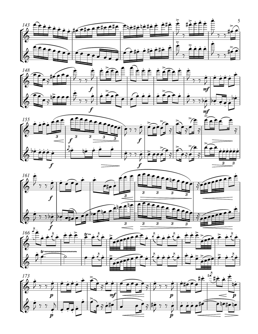 Joyeuse Marche for Two Flutes Flute Duet scores gallery preview page 6