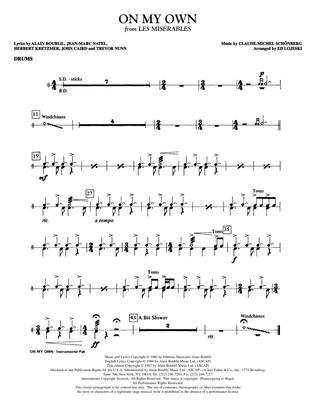 On My Own (from Les Miserables) (arr. Ed Lojeski) - Drums