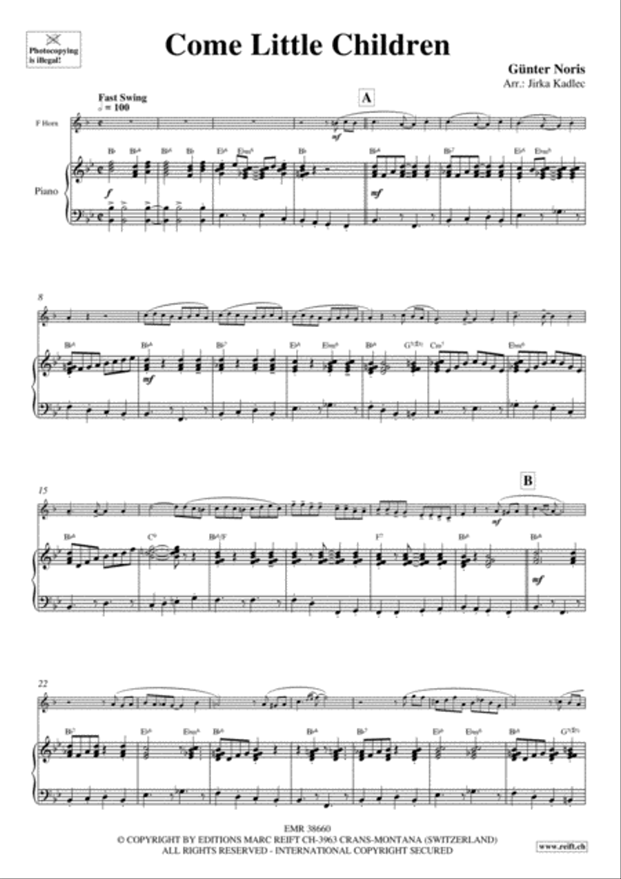 Come Little Children Come Little Children Horn scores gallery preview page 4
