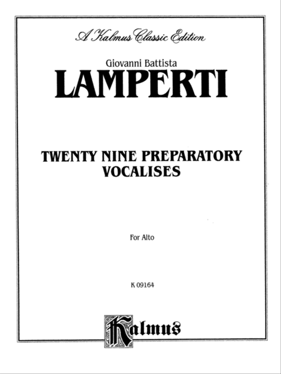 Twenty-Nine Preparatory Vocalises