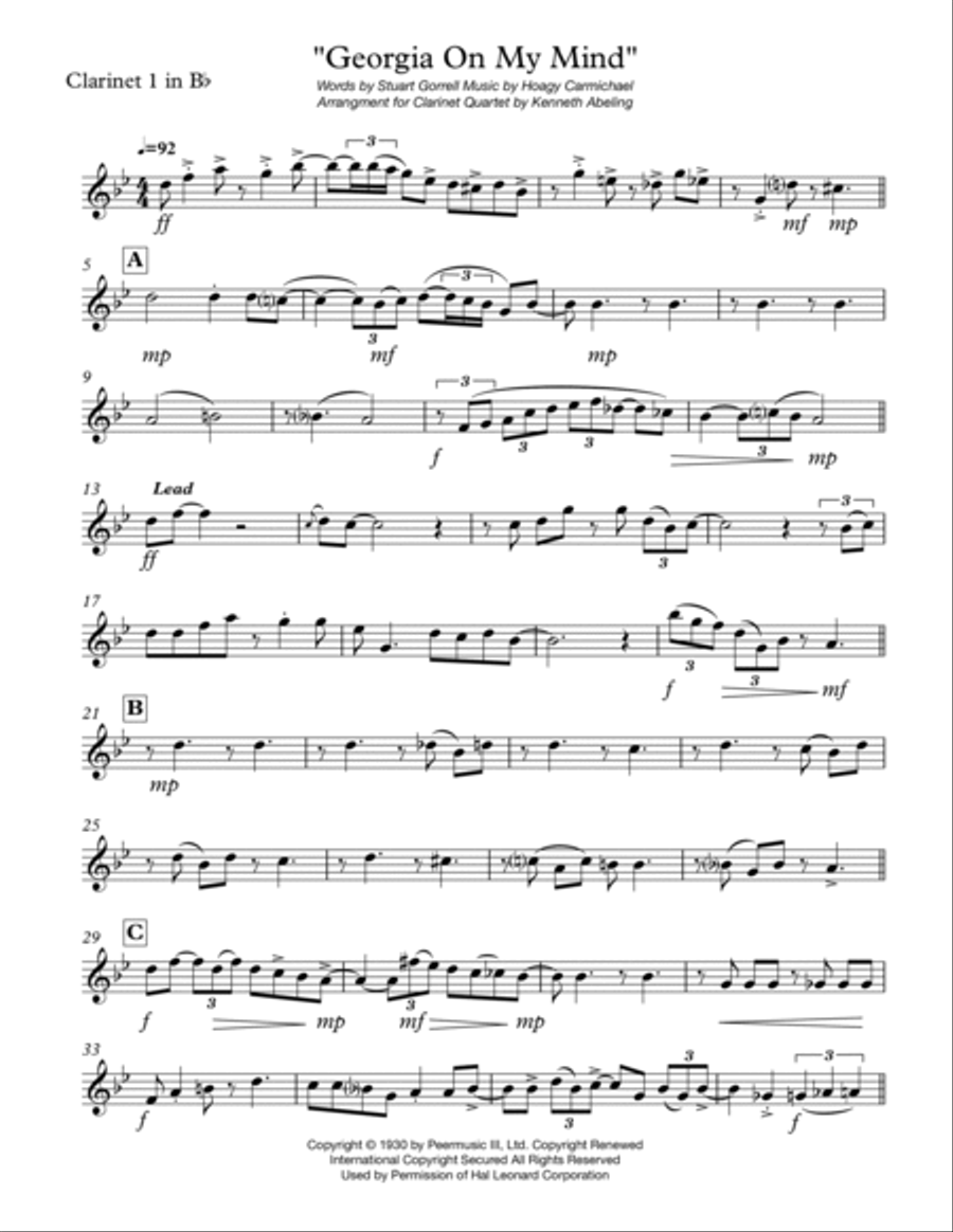 Georgia On My Mind Woodwind Ensemble scores gallery preview page 6