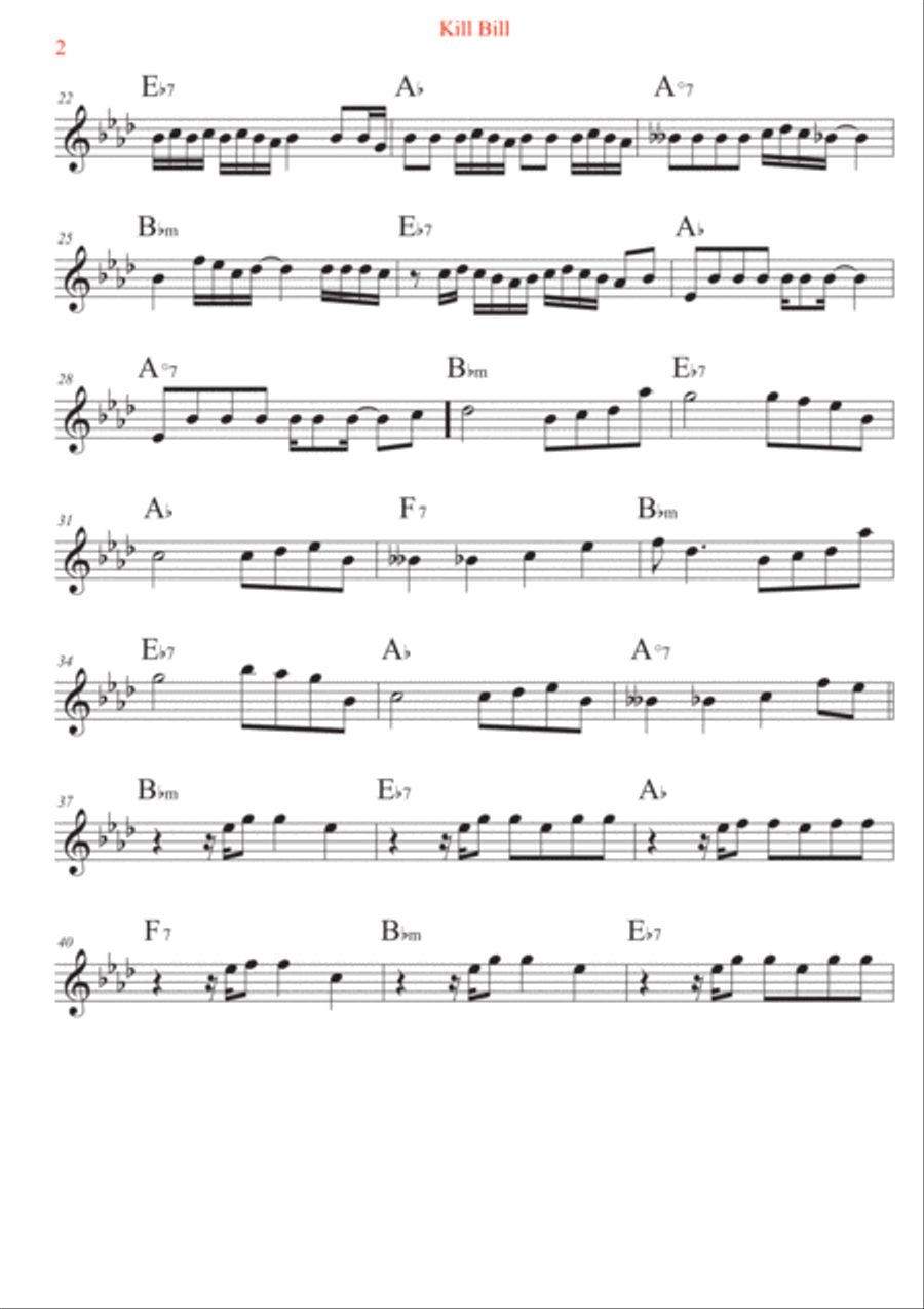 Kill Bill Violin Solo scores gallery preview page 2