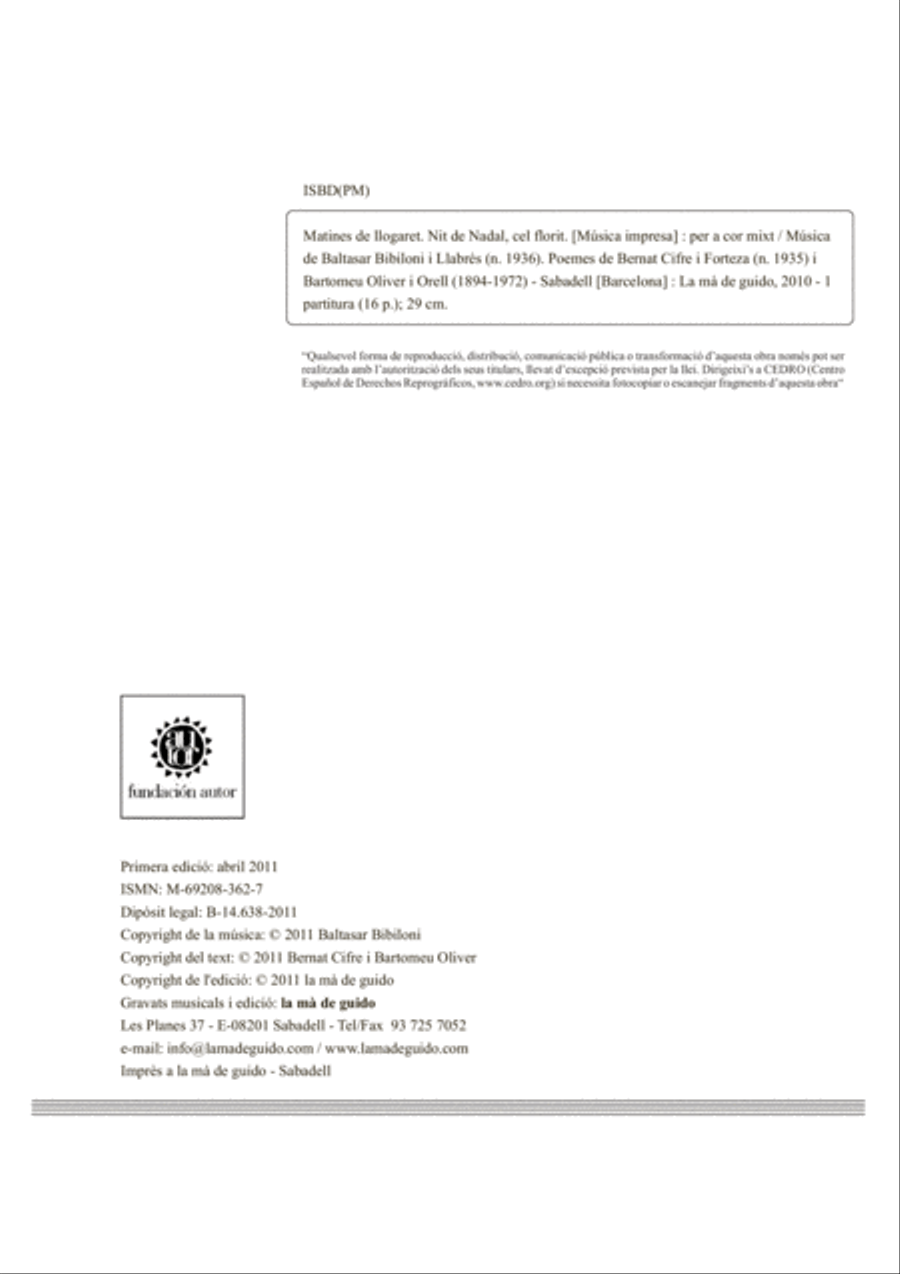 Matines de llogaret / Nit de Nadal, cel florit 4-Part scores gallery preview page 4