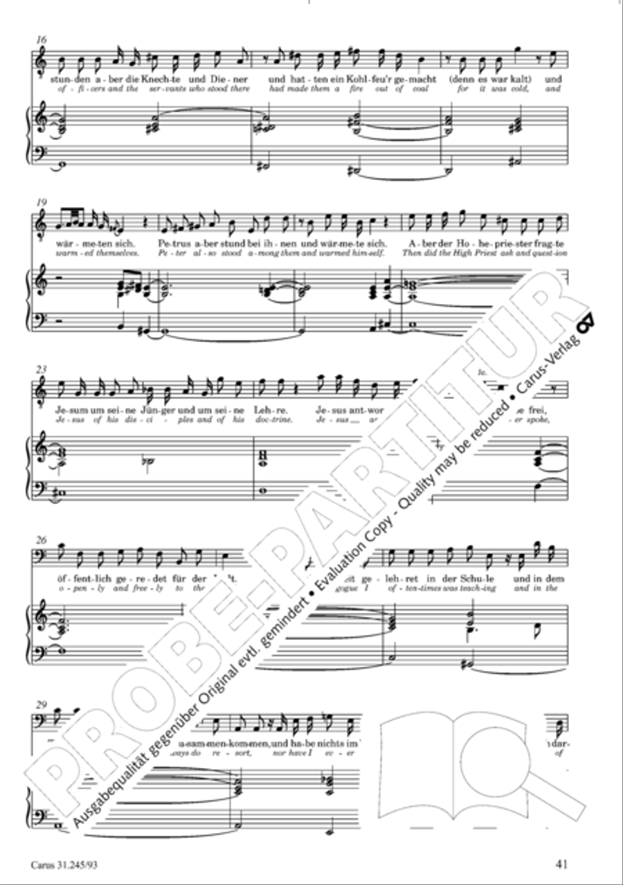 St. John Passion (Johannes-Passion) 4-Part scores gallery preview page 42