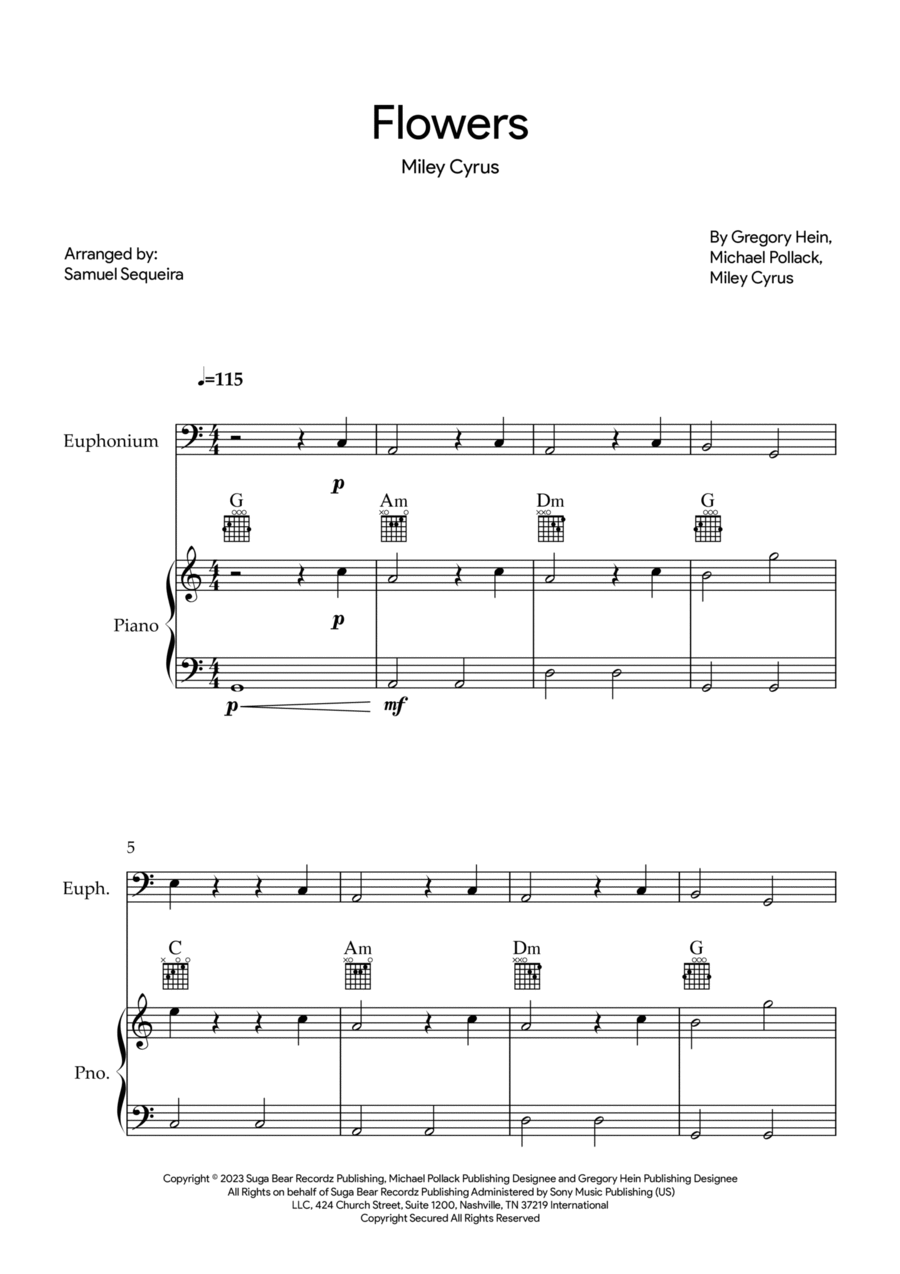 Flowers Euphonium scores gallery preview page 1