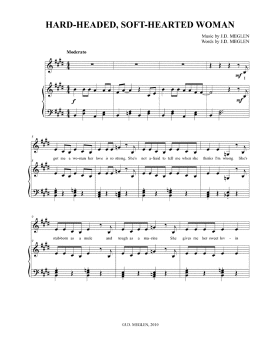 HARD-HEADED, SOFT-HEARTED WOMAN Voice scores gallery preview page 1