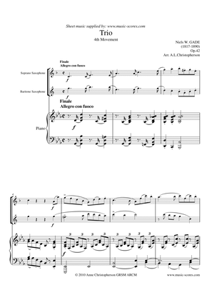 Gade - Allegro con fuoco - 4th Movement from Piano Trio - Soprano Sax, Baritone Sax and Piano