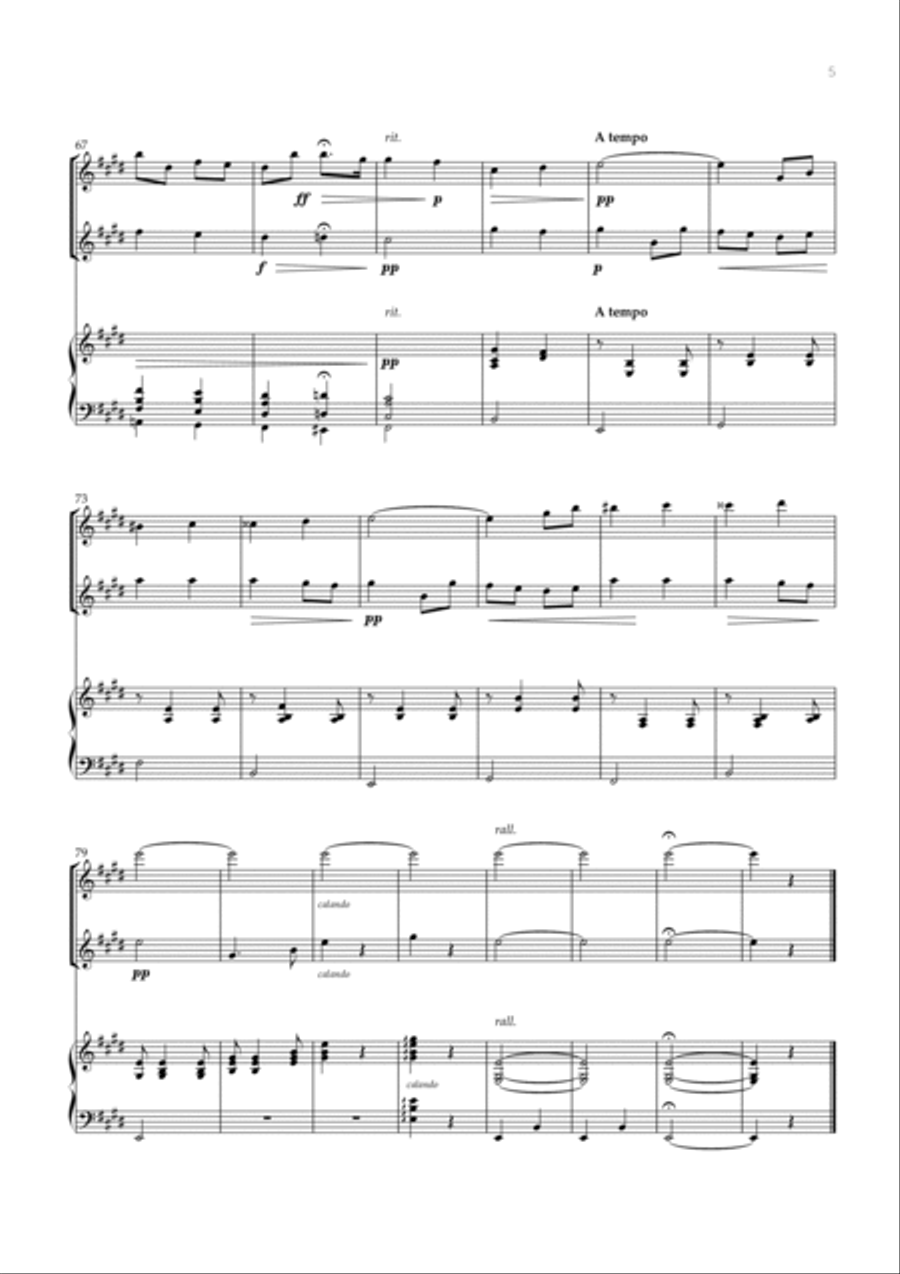 Salut D’amour (Flute Duet and Piano) - Edward Elgar Salut D’amour (Flute Duet and Piano) - Edward Elgar Flute Duet scores gallery preview page 5