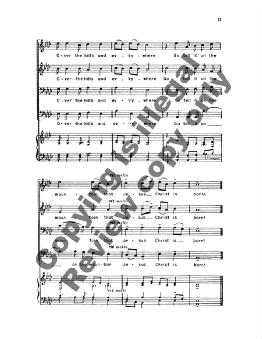 Go Tell It on the Mountain TTBB scores gallery preview page 7