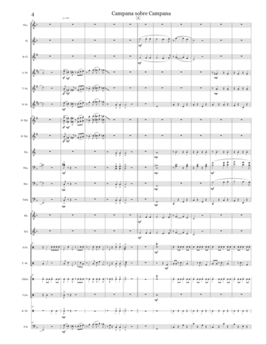 Campana sobre Campana - Score Only Marching Band scores gallery preview page 4