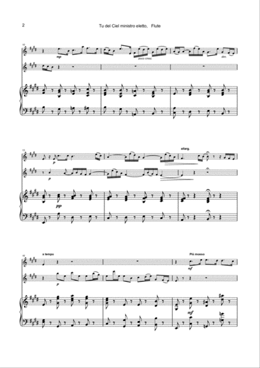 Tu del ciel ministro eletto, Aria by G F Handel, for two Flutes and Piano Flute Duet scores gallery preview page 3