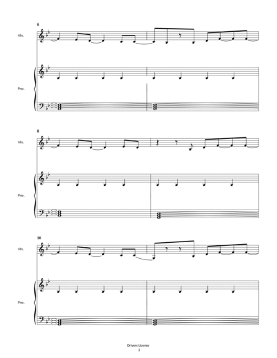 Drivers License Drivers License Violin Solo scores gallery preview page 2
