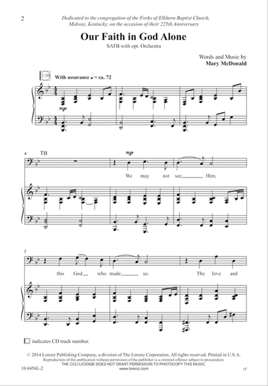 Our Faith in God Alone 4-Part scores gallery preview page 3