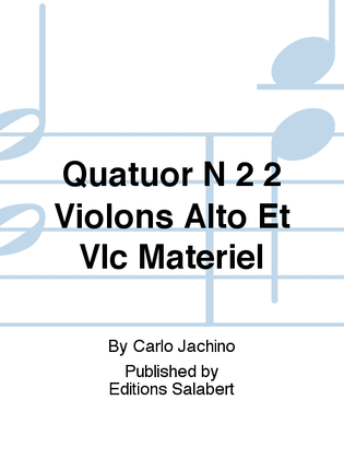 Book cover for Quatuor N 2 2 Violons Alto Et Vlc Materiel