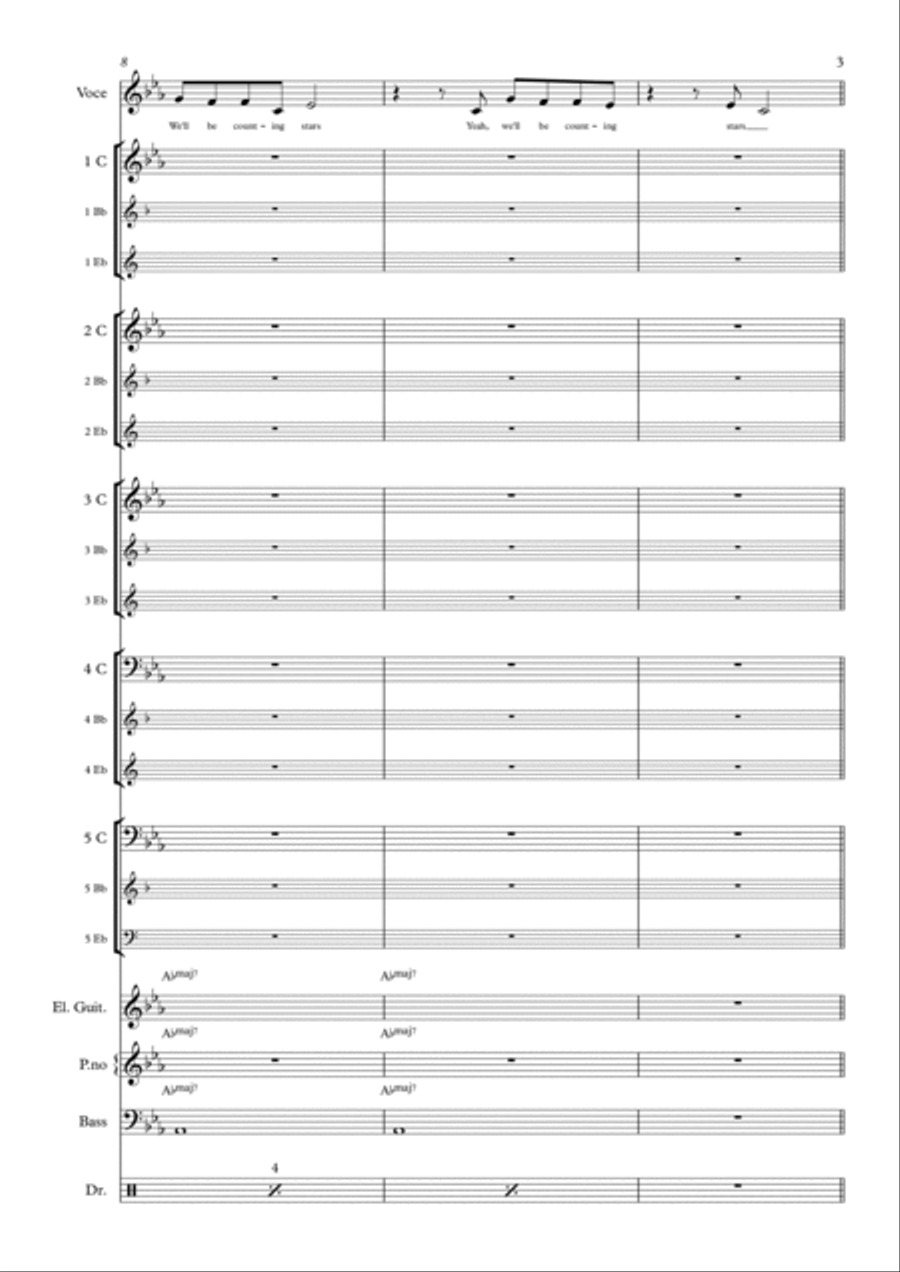 Counting Stars Concert Band scores gallery preview page 3