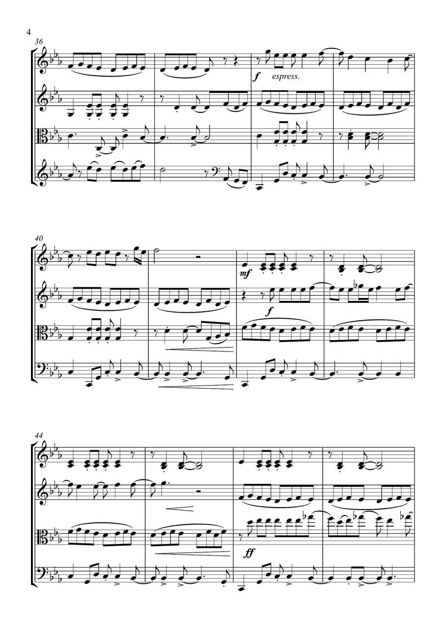 She Will Be Loved String Quartet scores gallery preview page 4