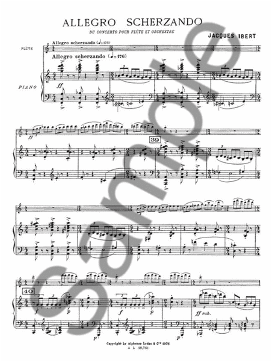 Allegro Scherzando (flute & Piano) Flute Solo scores gallery preview page 2