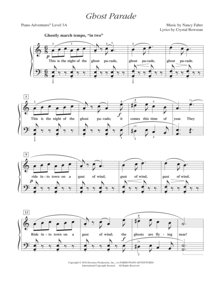 Ghost Parade by Nancy Faber Piano Method - Digital Sheet Music