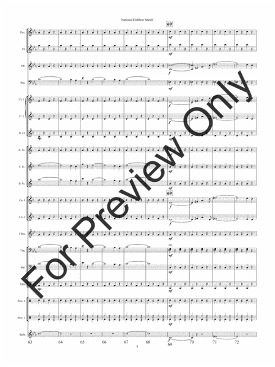 National Emblem March Concert Band scores gallery preview page 10
