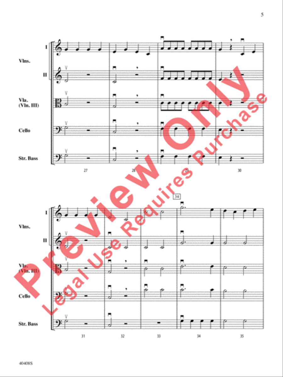 Country Dance in C String Orchestra scores gallery preview page 6