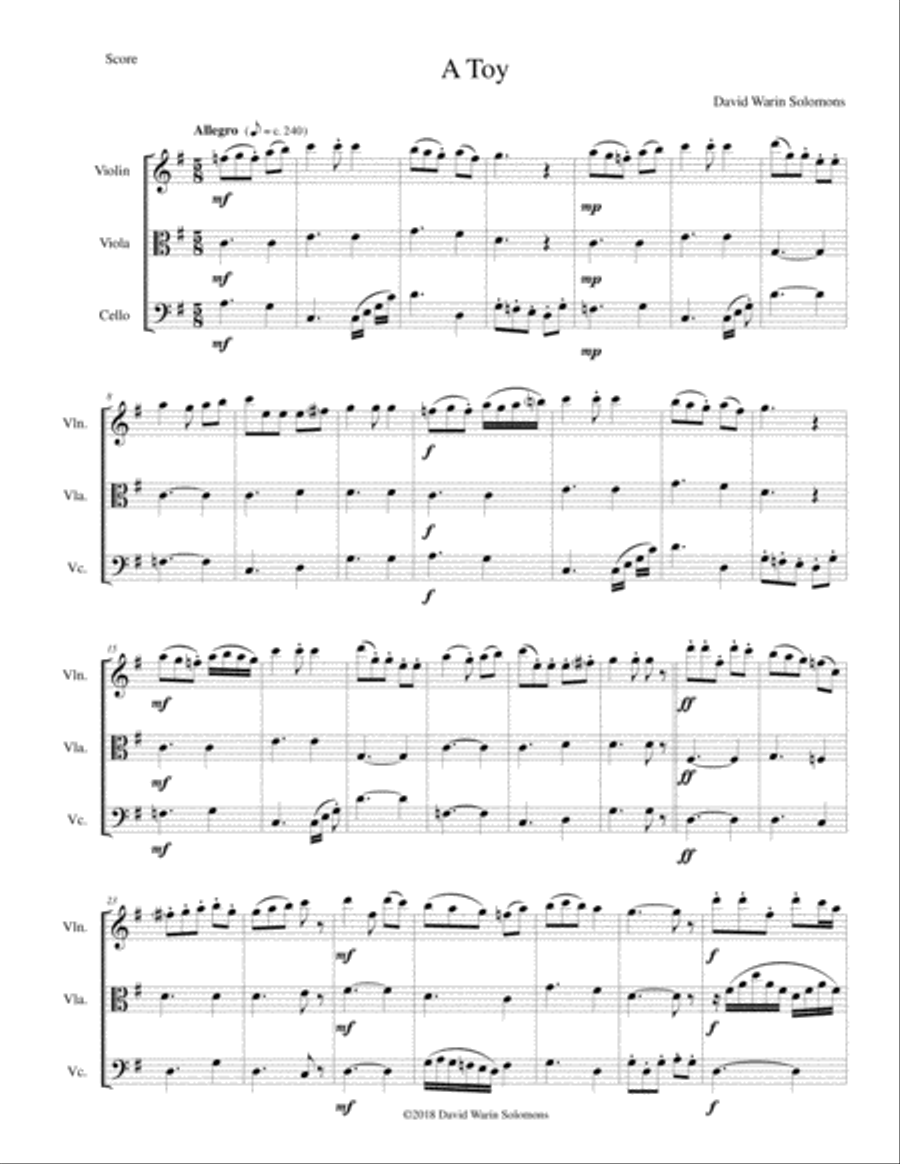 A Toy for string trio String Trio scores gallery preview page 1