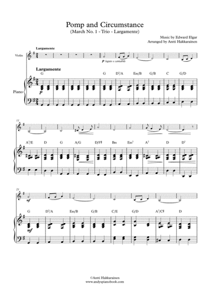 Pomp and Circumstance - Violin & Piano