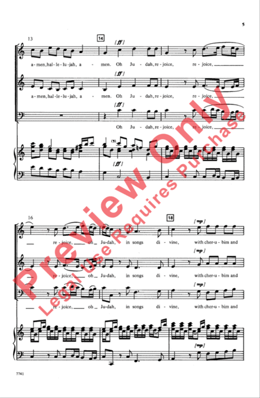 Hallelujah, Amen 3-Part scores gallery preview page 5