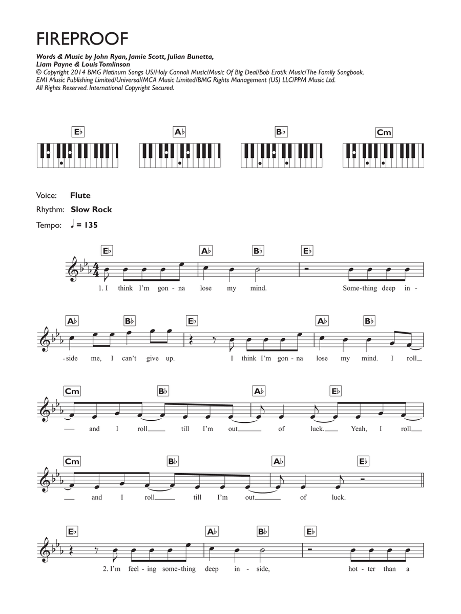 Fireproof Piano scores gallery preview page 1