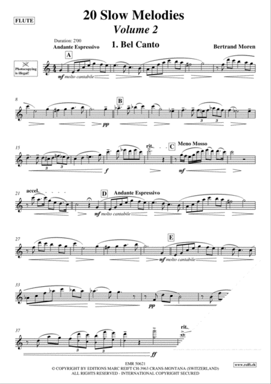 20 Slow Melodies Volume 2 Flute Solo scores gallery preview page 3