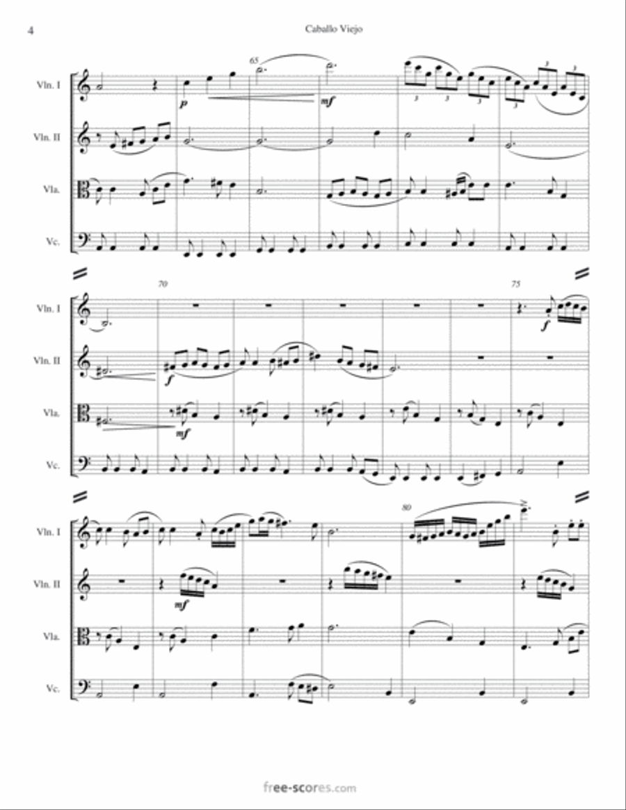 Caballo Viejo String Quartet scores gallery preview page 5