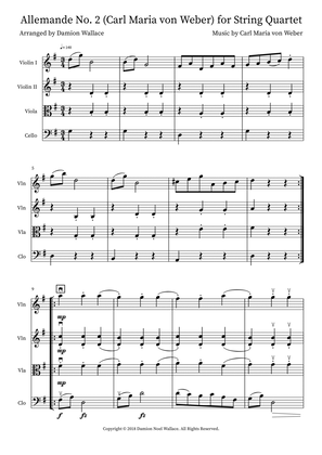 Allemande No. 2 (Carl Maria von Weber) for String Quartet