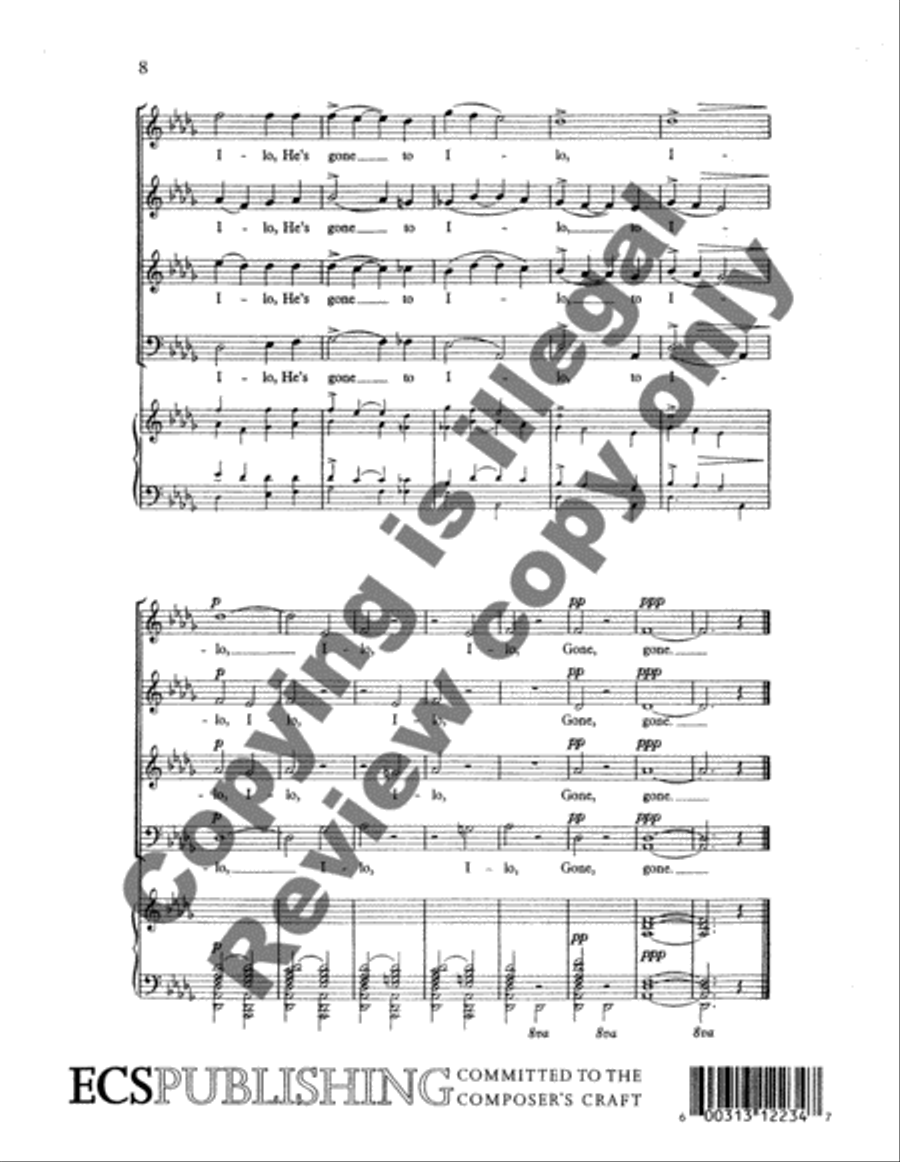Tommy's Gone to Ilo 4-Part scores gallery preview page 5