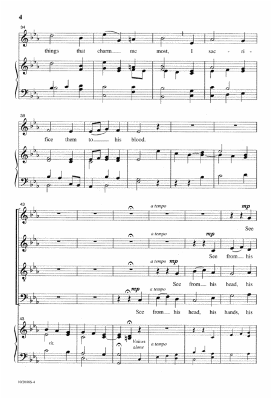 When I Survey the Wonderous Cross 4-Part scores gallery preview page 4