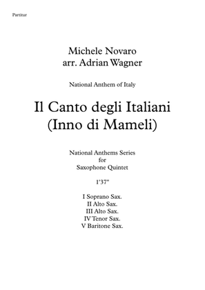 Il Canto degli Italiani (Inno di Mameli) Saxophone Quintet arr. Adrian Wagner
