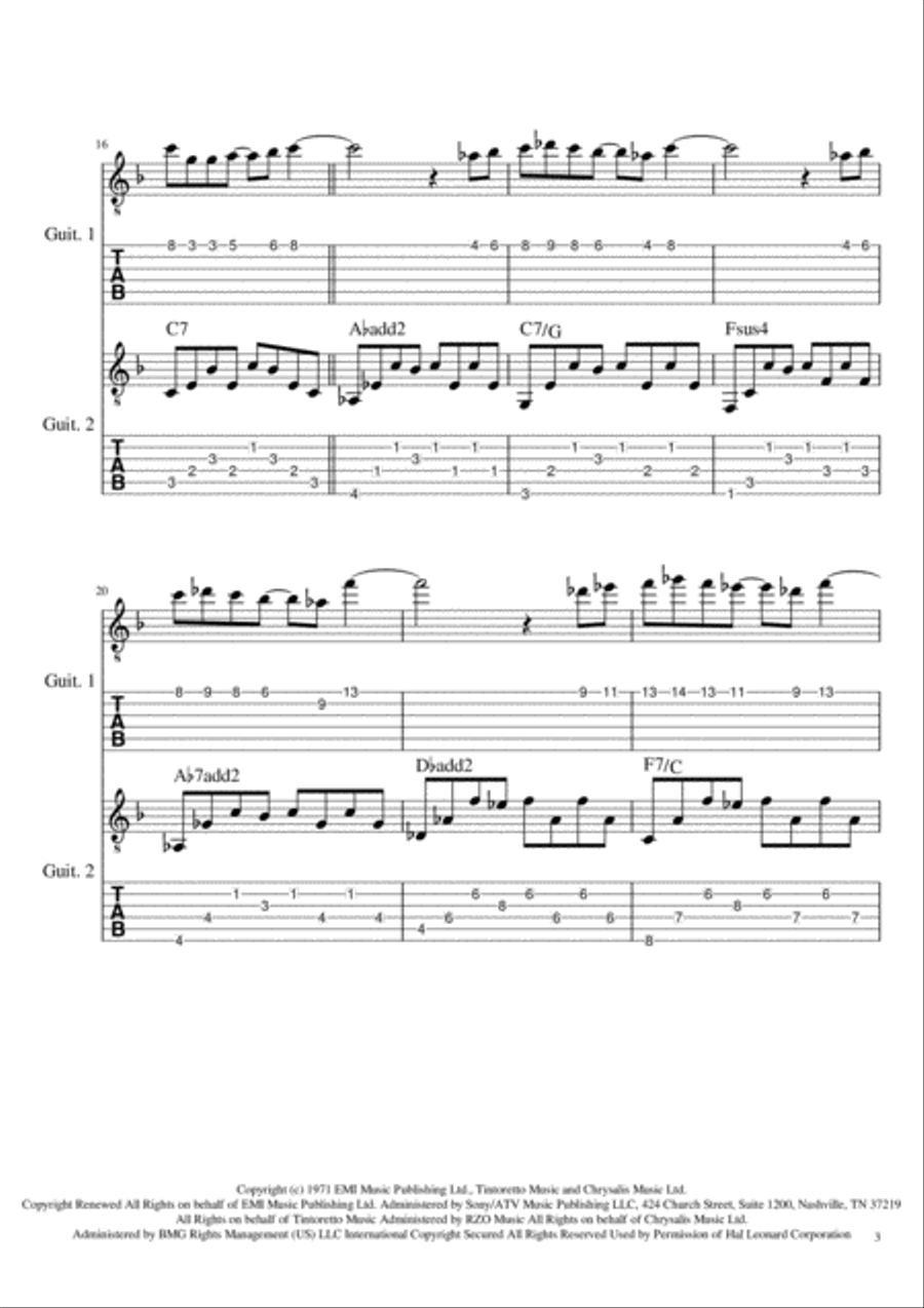 Life On Mars Guitar scores gallery preview page 3