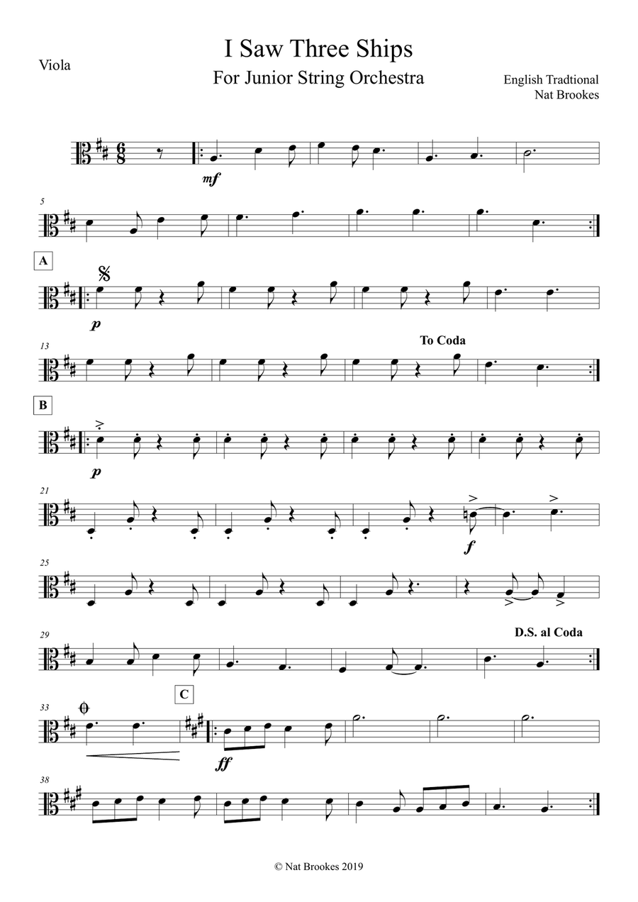 I Saw Three Ships for string orchestra String Orchestra scores gallery preview page 5