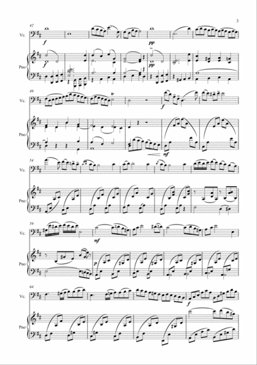 Breval Cello Concerto No. 2 for Cello and Piano Piano Accompaniment scores gallery preview page 4