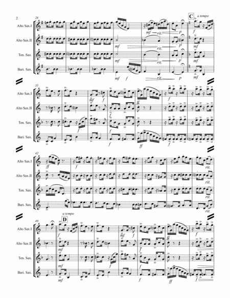 Heitor Villa-Lobos - Chôro No. 1 (Typico) (for Saxophone Quartet AATB) image number null