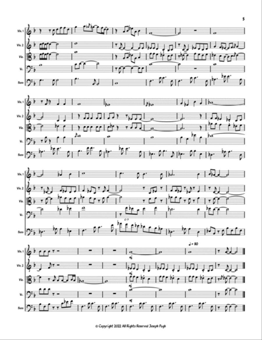 Rikki Don't Lose That Number String Quintet scores gallery preview page 5