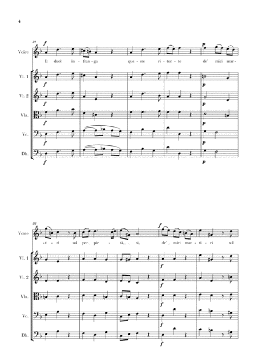 Haendel - Lascia ch’io pianga (for Soprano and String Quintet) String Quartet scores gallery preview page 4