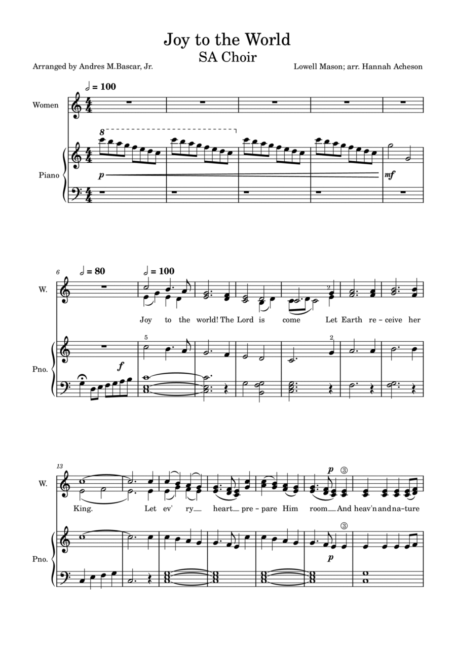 Joy to the World Joy to the World SA scores gallery preview page 1