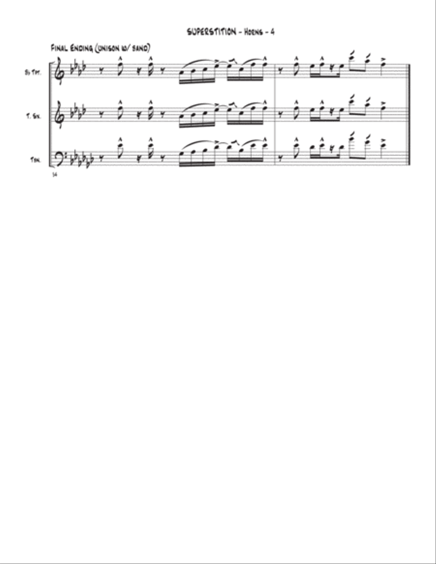 Superstition Superstition Tenor Saxophone scores gallery preview page 4