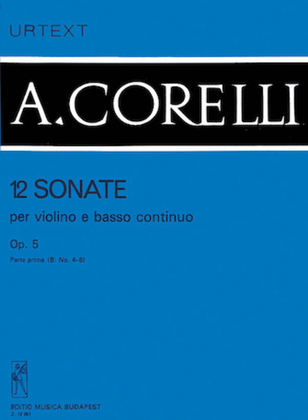 Book cover for 12 Sonatas for Violin and Basso Continuo, Op. 5 – Volume 1b