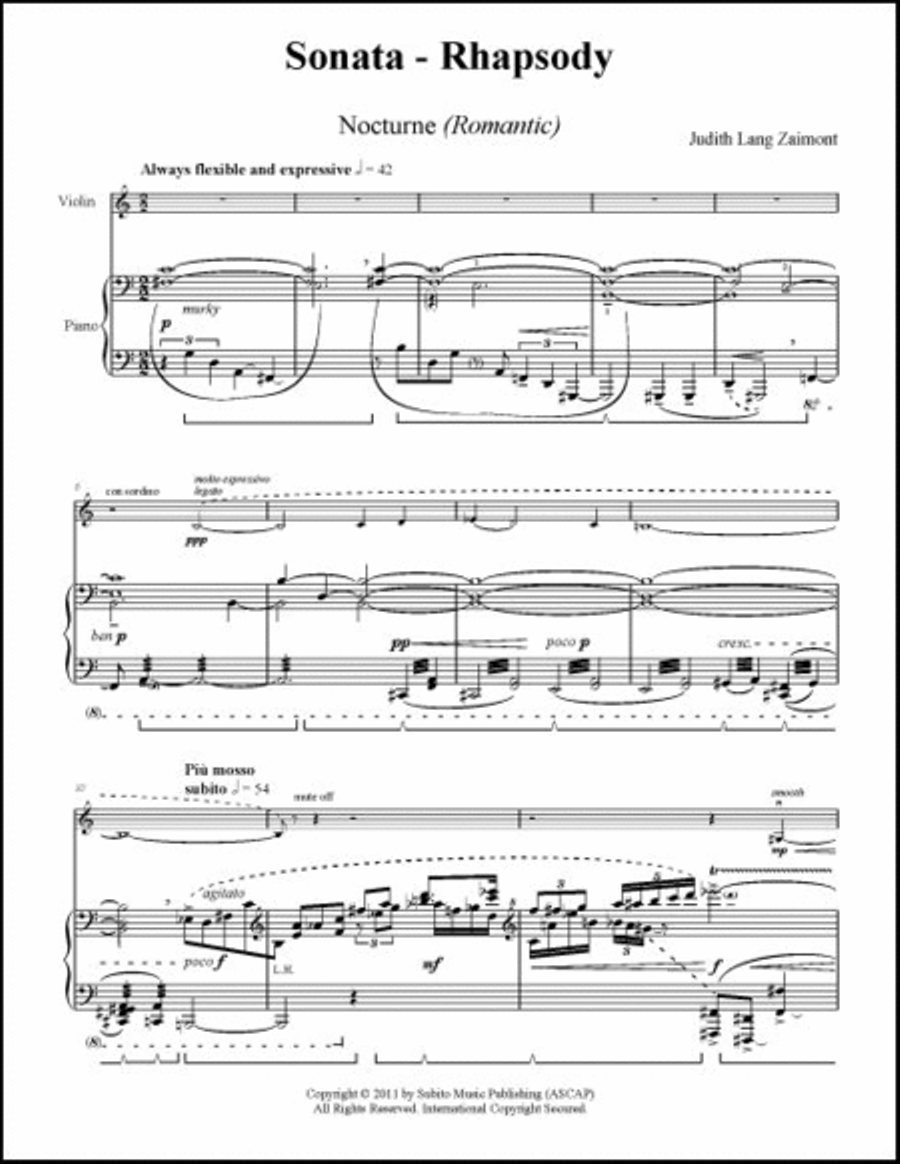 Sonata-Rhapsody Violin Solo scores gallery preview page 3