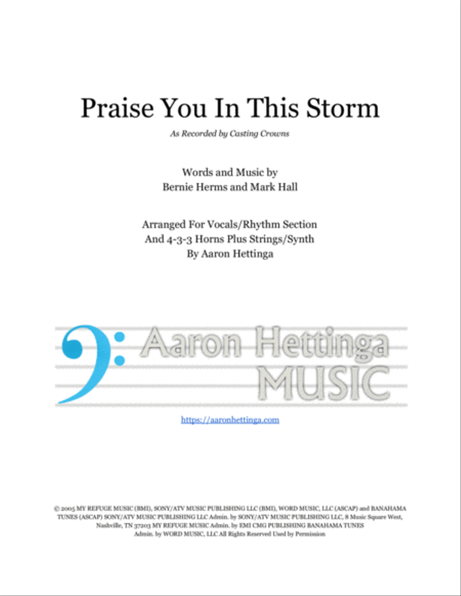 Praise You In This Storm Large Ensemble scores gallery preview page 1