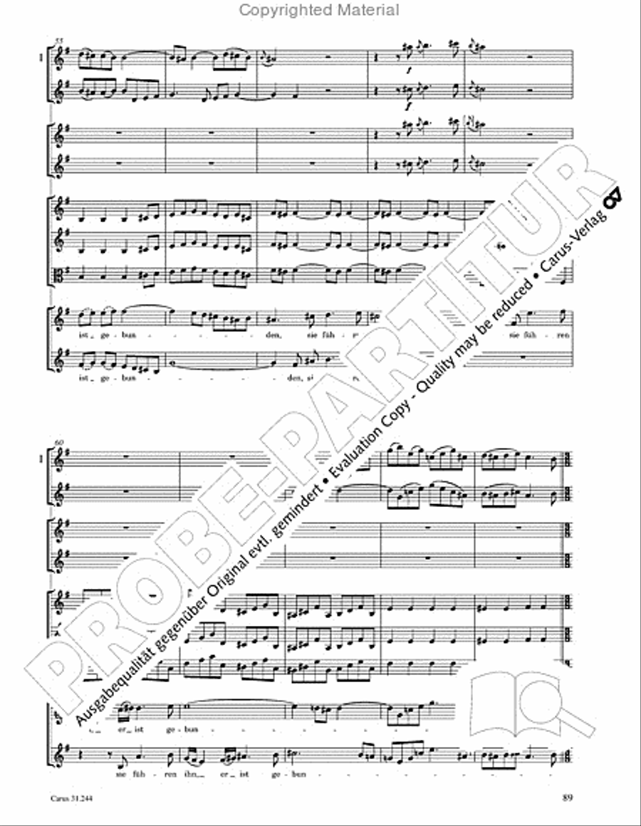St. Matthew Passion (Matthaus-Passion) 4-Part scores gallery preview page 91