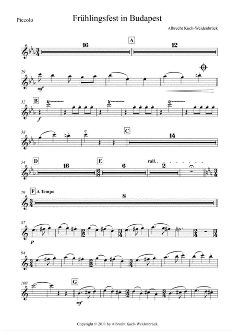 Frühlingsfest in Budapest Konzertwalzer Einzelstimmen Concert Band scores gallery preview page 1