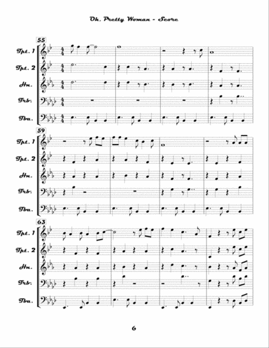 Oh, Pretty Woman Oh, Pretty Woman School and Community scores gallery preview page 6