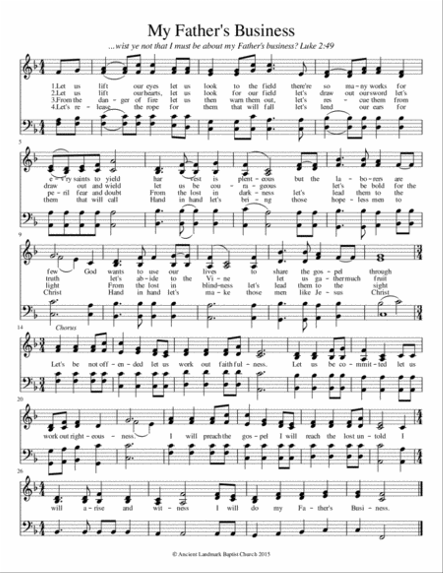 My Father's Business My Father's Business Piano Solo scores gallery preview page 1